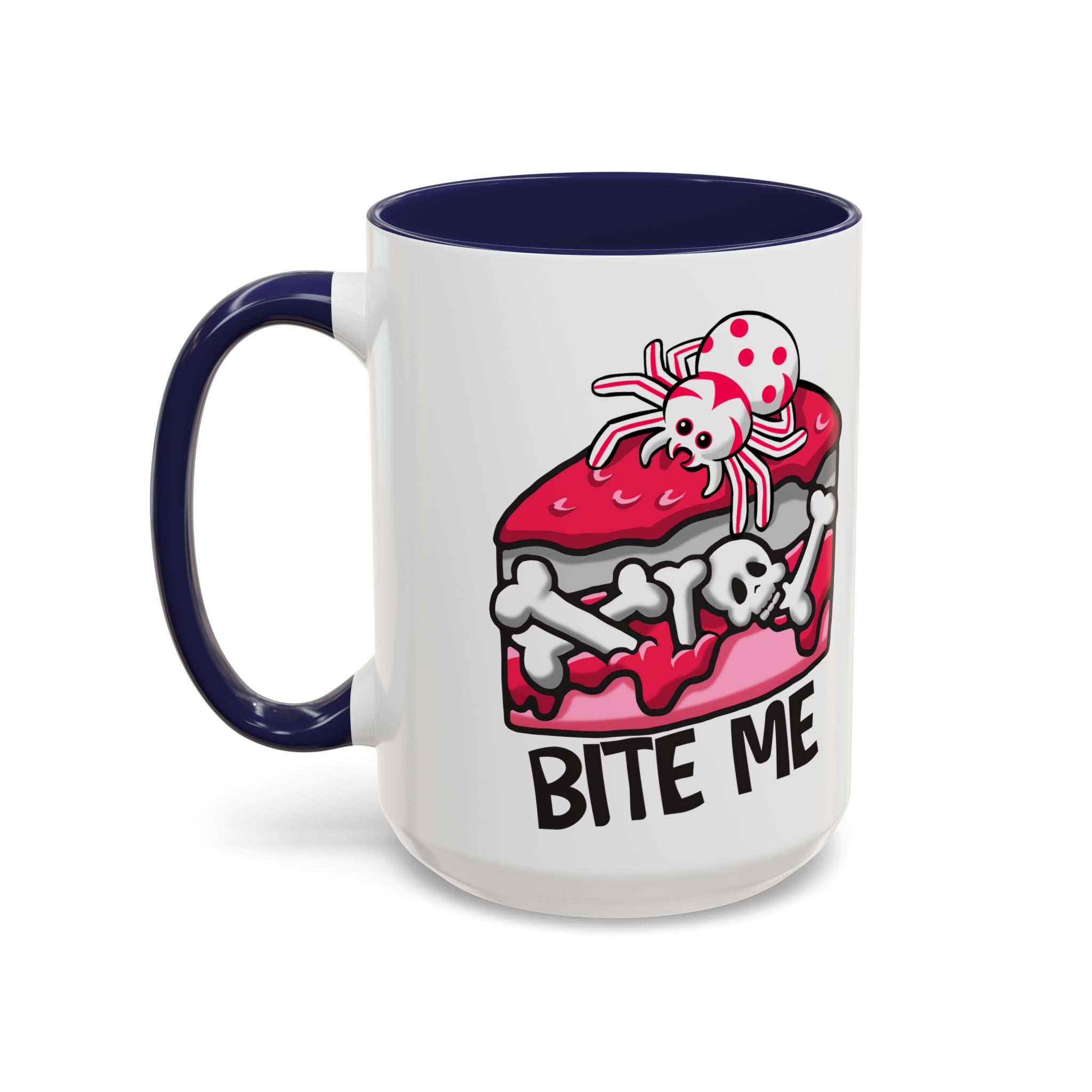 Bite Me Coffee Mug — Cute Creepy Spider Cake Accent Mug anti valentine