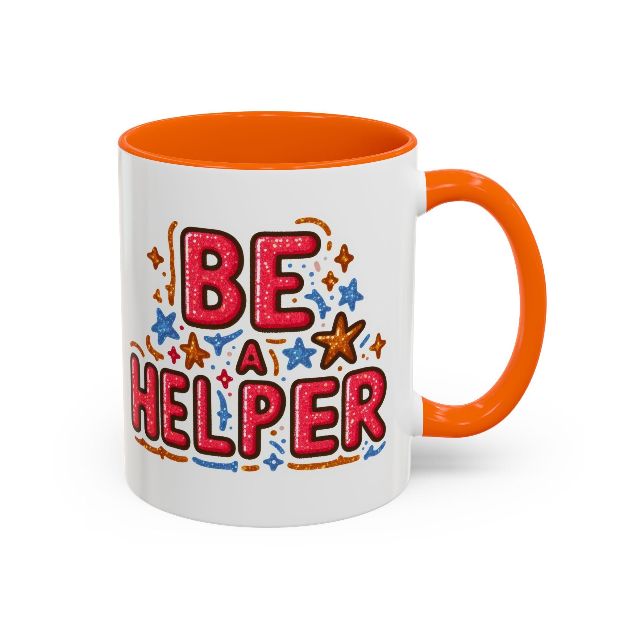 Be a Helper Accent Coffee Mug — Inspirational Teacher & Volunteer Gift (11/15oz)