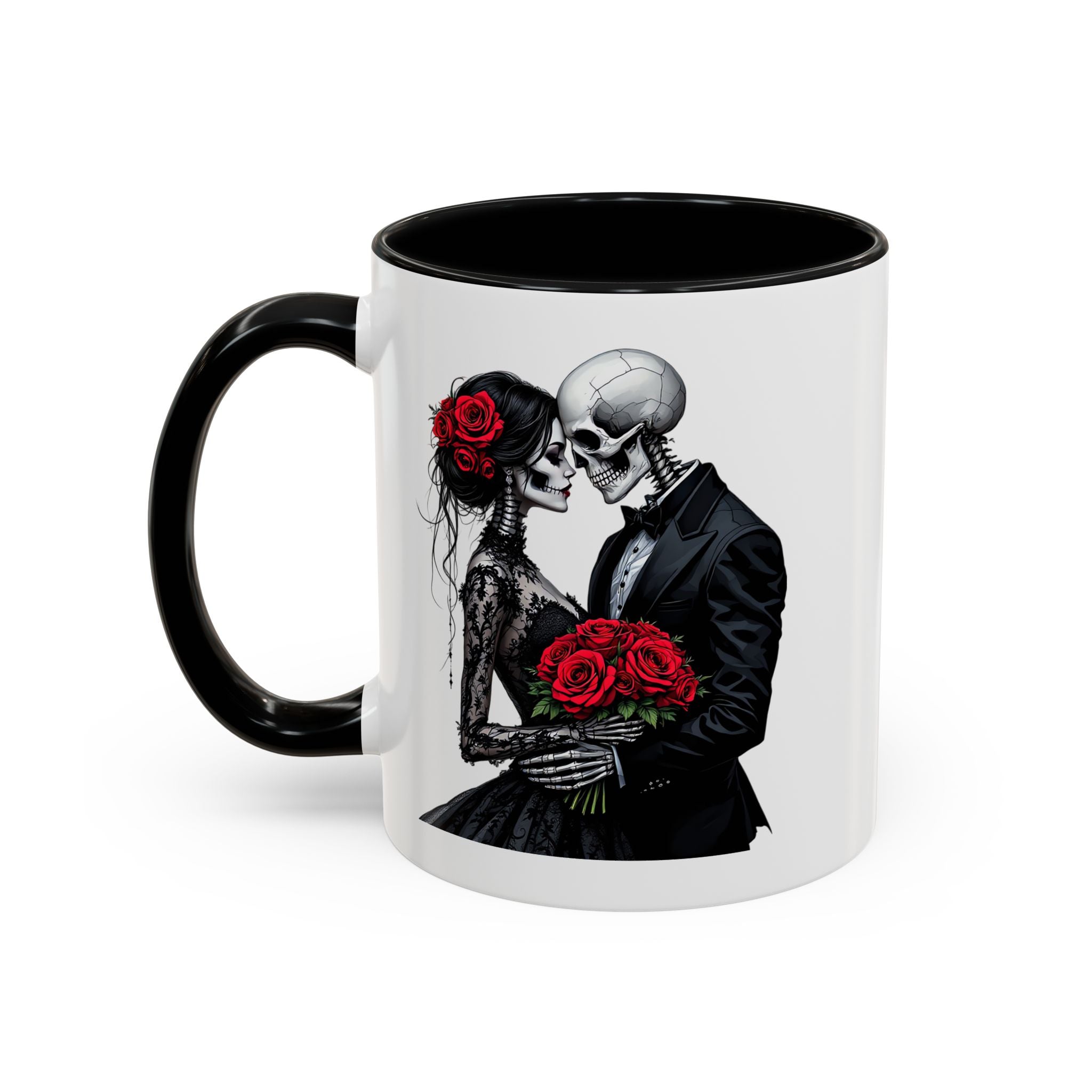 Romantic Skeleton Coffee Mug, Skull Love Mug, Gothic Gift, Halloween Decor, Couple Mug, Unique Coffee Cup