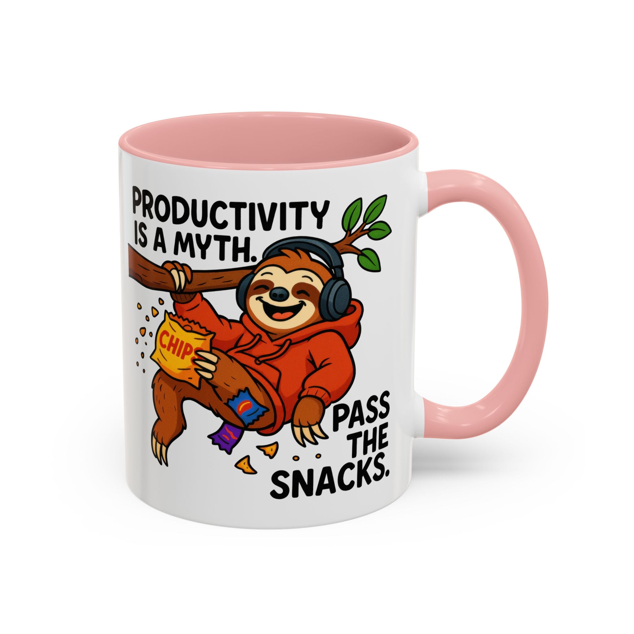 Funny Sloth Coffee Mug, Humor Mug Gift, Productivity Myth Mug, Cute Sloth Cup, Quirky Office Mug