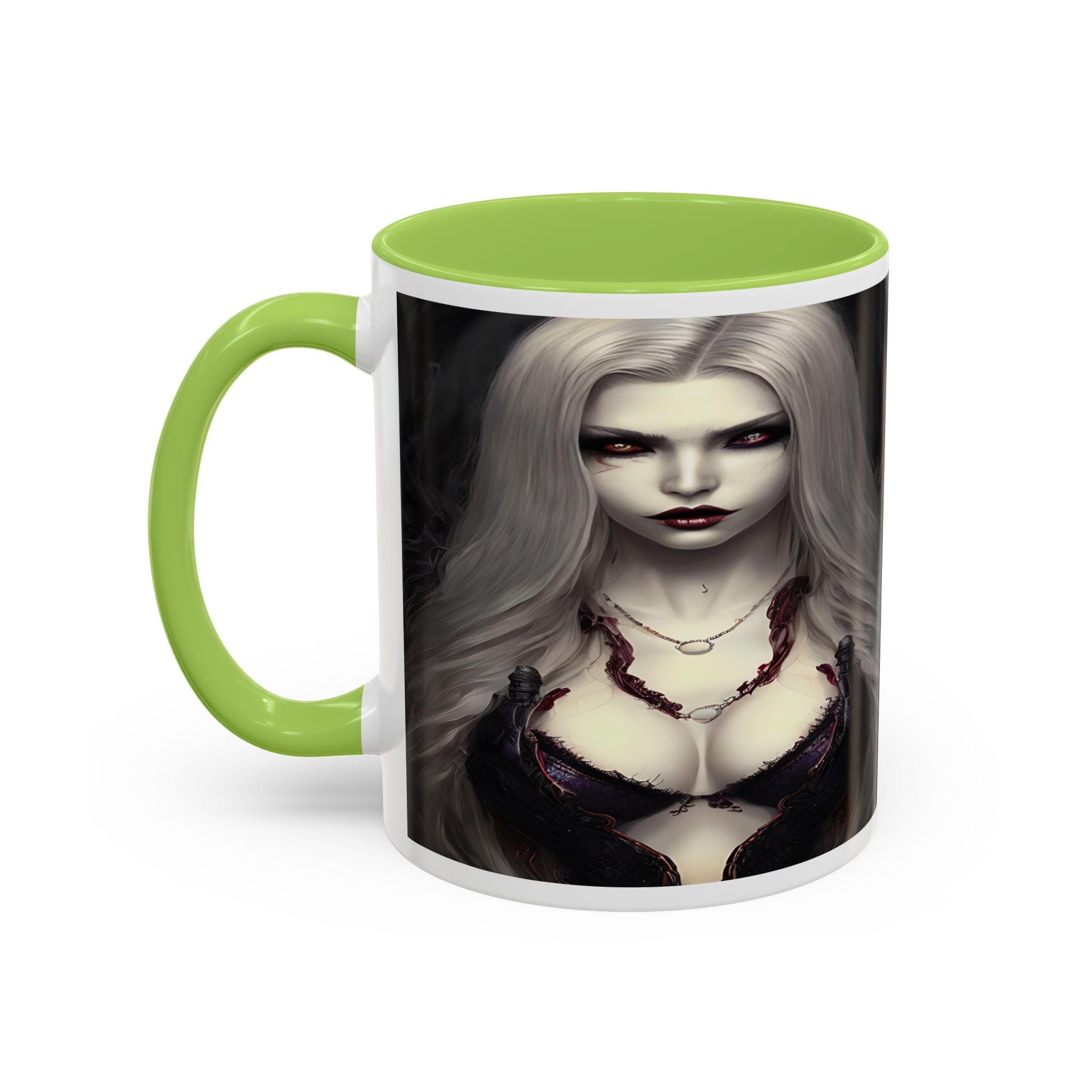 sexy busty woman vampire Gothic Fantasy Coffee Mug - 11oz & 15oz horror art