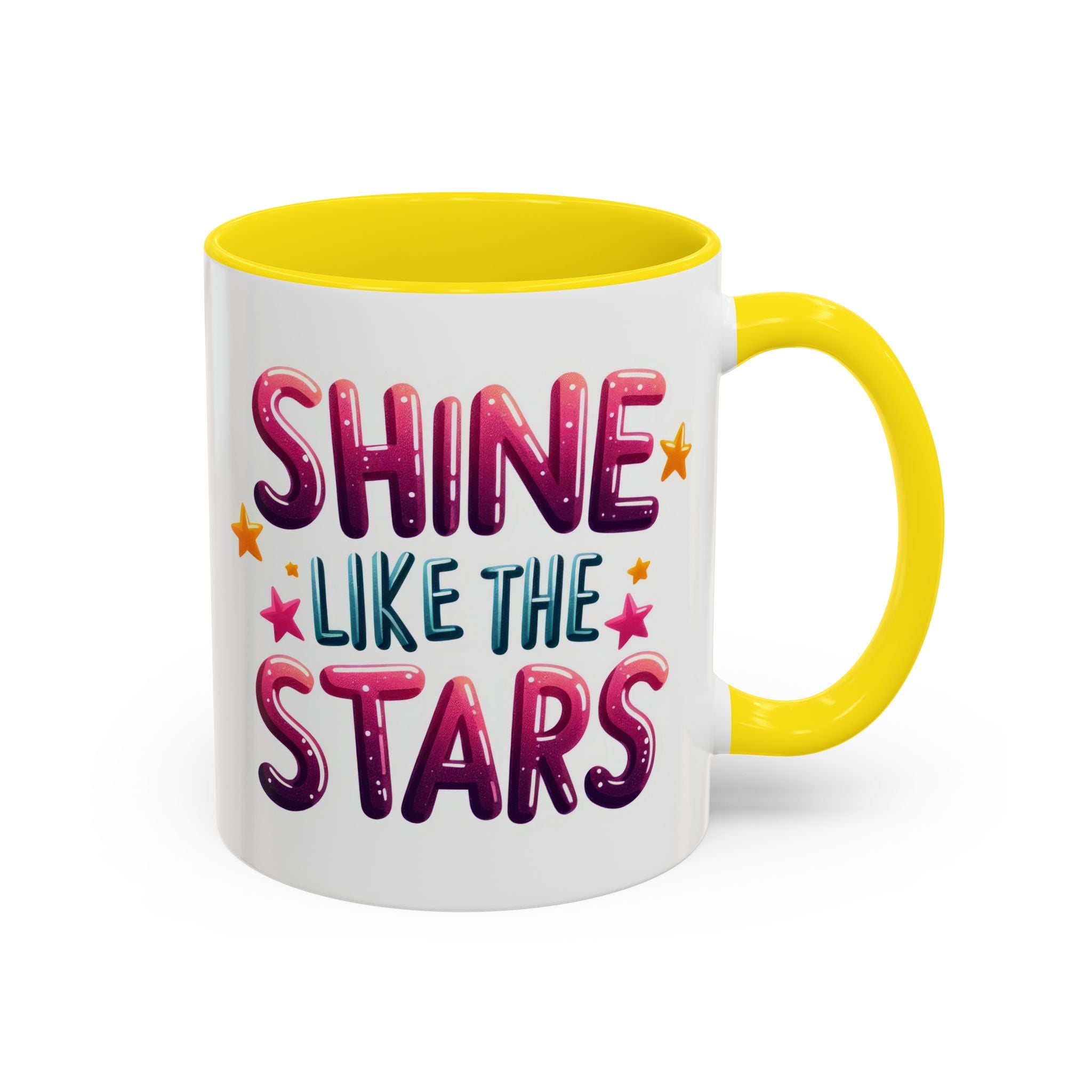 Accent Coffee Mug – "Shine Like the Stars" Inspirational Ceramic Mug
