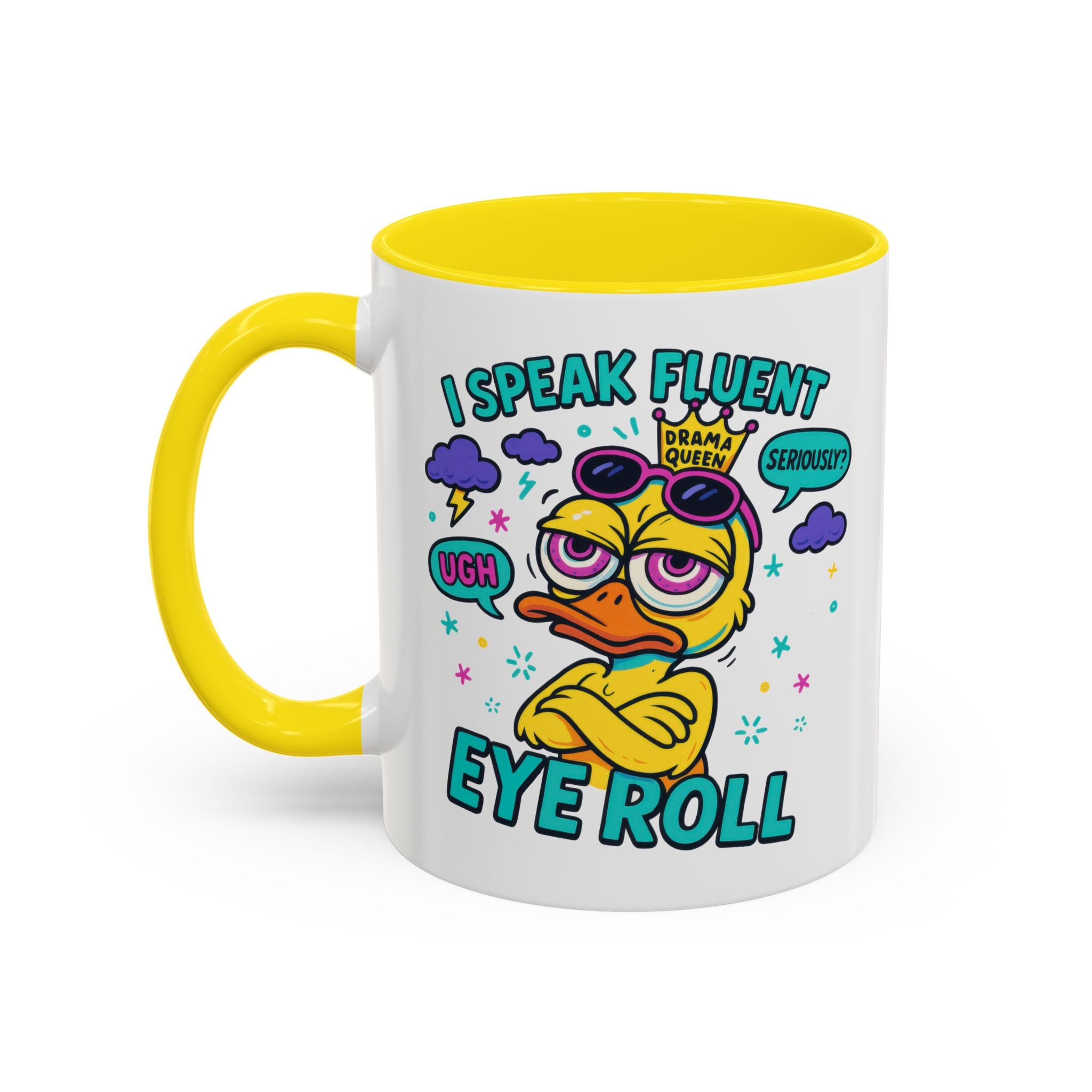 attitude Sassy Eye Roll Coffee Mug,  for Coffee Lovers, Gift for Friends, Quirky Tea Mug, Humor  Cute Kitchen Decor