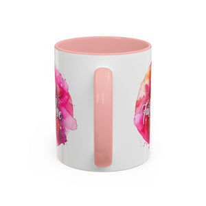 Inspirational Accent Coffee Mug with Pink Ribbon Design, Faith Hope Love Gift, Cancer Awareness Mug, Supportive Drinkware, Meaningful [...]