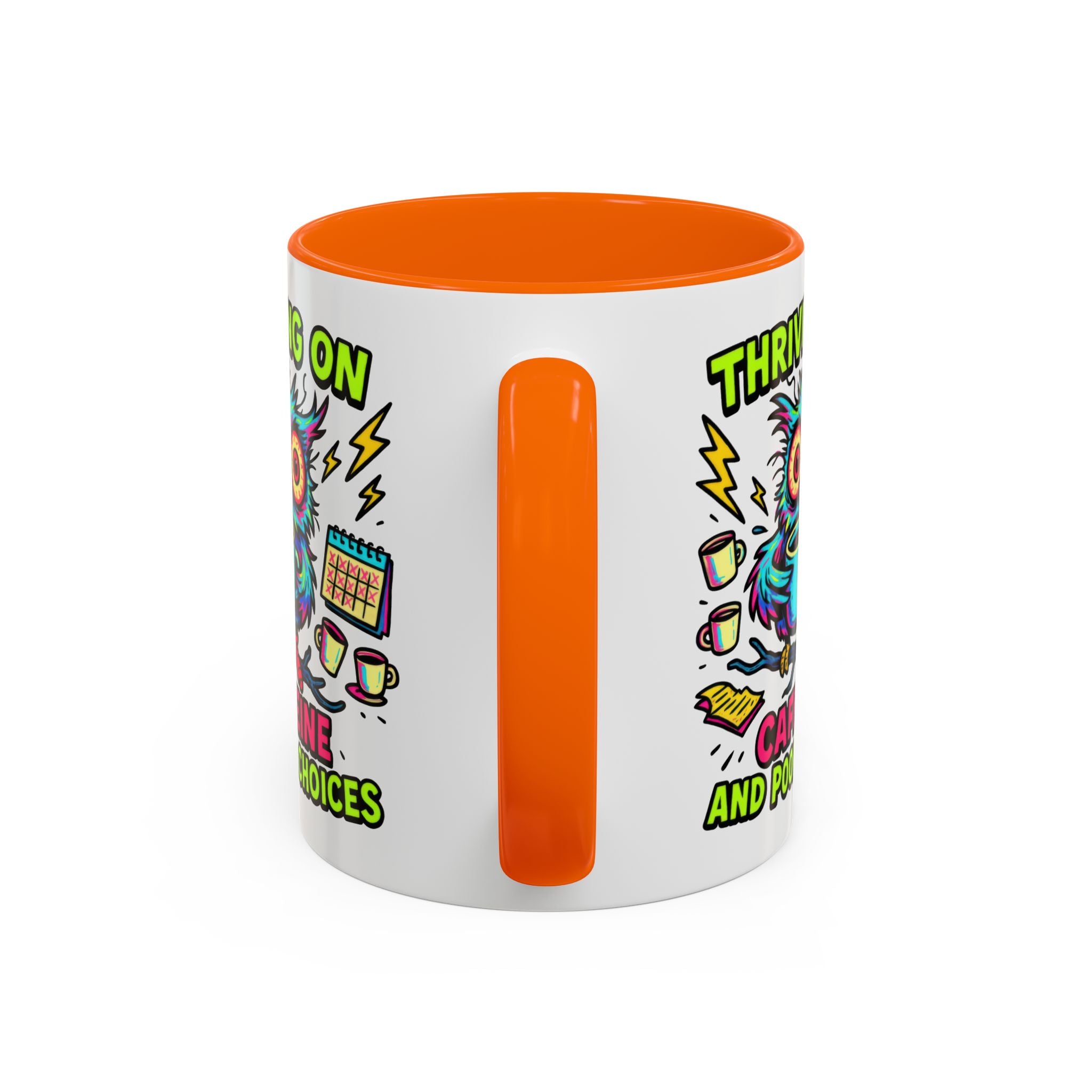 Thriving on Caffeine Mug | Funny Owl Coffee Cup | Gift for Coffee Lovers | Cute Kitchen Decor | Birthday, Holiday Gift