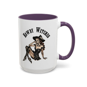 Howdy Witches Coffee Mug - Spooky Halloween Mug, Gift for Witches, Witchy Decor, Gothic Coffee Cup, Skeleton Design