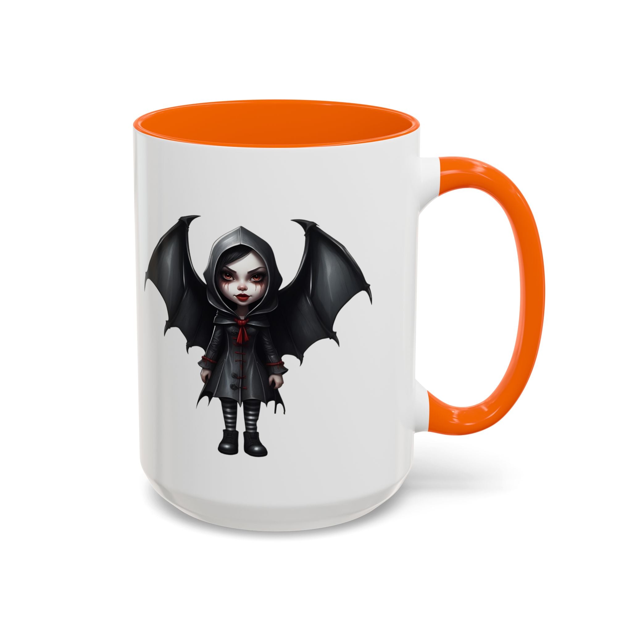 gothic vampire girl with wings horror art Accent Coffee Mug (11, 15oz) vamp14