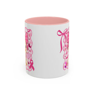Pink Ribbon Duck Coffee Mug for Breast Cancer Awareness, Cute Gift for Her, Supportive Breast Cancer Mug, Unique Coffee Cup, Holiday Present