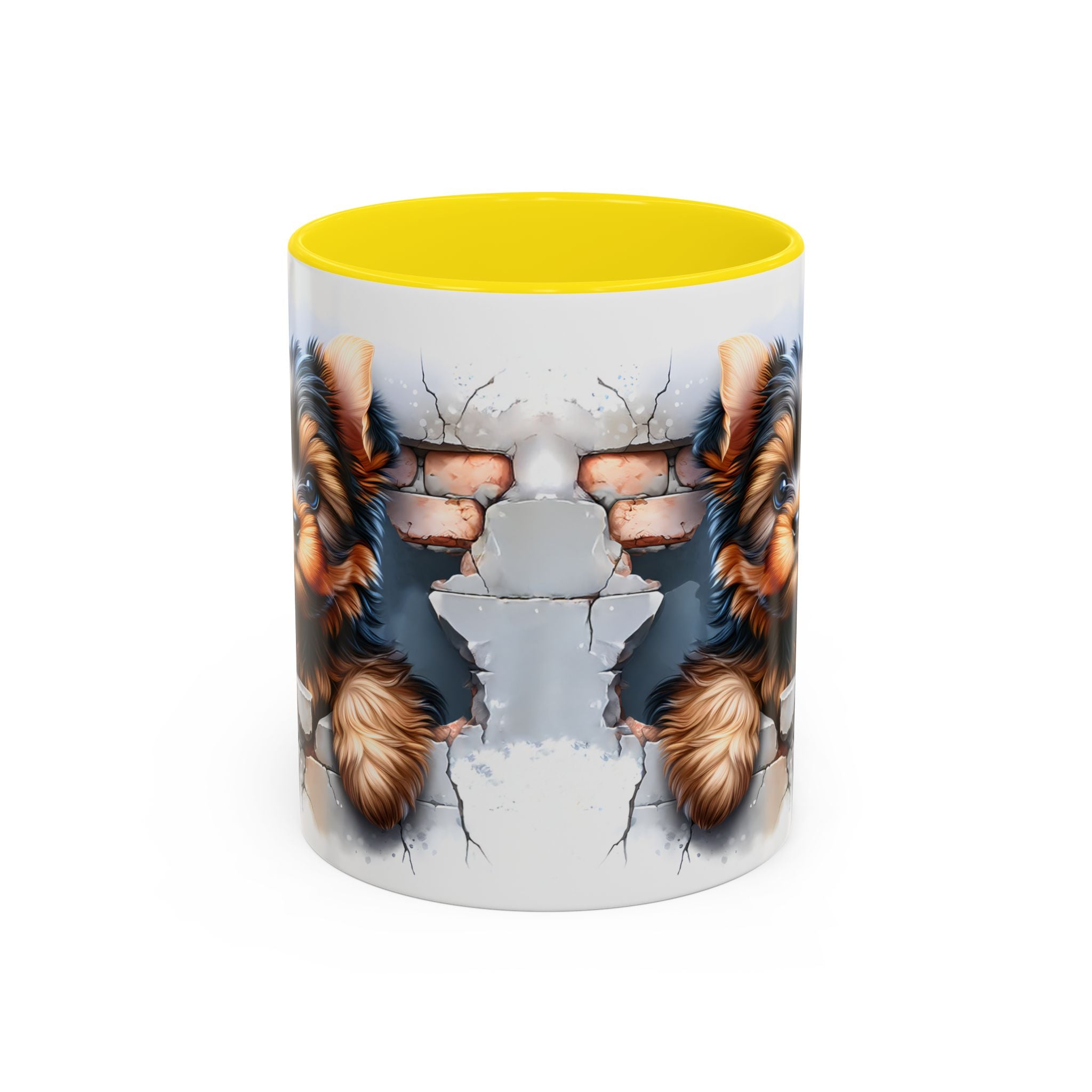 Cute Dog Peeking Coffee Mug, Pet Lover Gift, Yorkshire Terrier Mug, Animal Lover Coffee Cup, Dog-Themed Drinkware, Doggie Mug