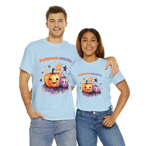 Halloween t shirt pumpkin dreams pastel colors gift for whole family fall fun stocking stuffer Unisex Heavy Cotton Tee