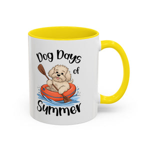 Dog Days of Summer Coffee Mug, Cute Dog Mug, Pet Lover Gift, Summer Vibes, Beach Decor, Fun Pet Cup, Canoeing Dog Design
