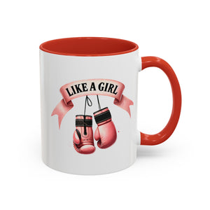 Boxing Motivation Coffee Mug | Like a Girl | Empowerment Gift, Sports Mug, Inspirational Gift, Fitness Accessory, Coffee Lover