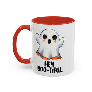 Hey Boo-tiful Ghost Coffee Mug, Halloween Mug, Cute Gift, Spooky Decor, Fun Mug