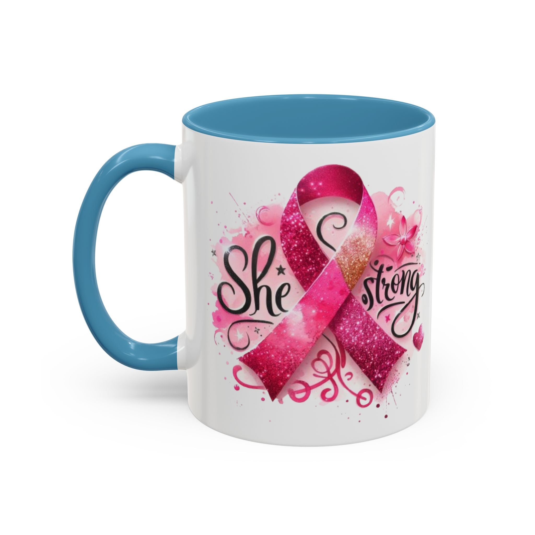 Empowering Pink Ribbon Coffee Mug - Gift for Survivors, Breast Cancer Awareness, Motivational Mug, Inspirational Drinkware, Self-Care Gift
