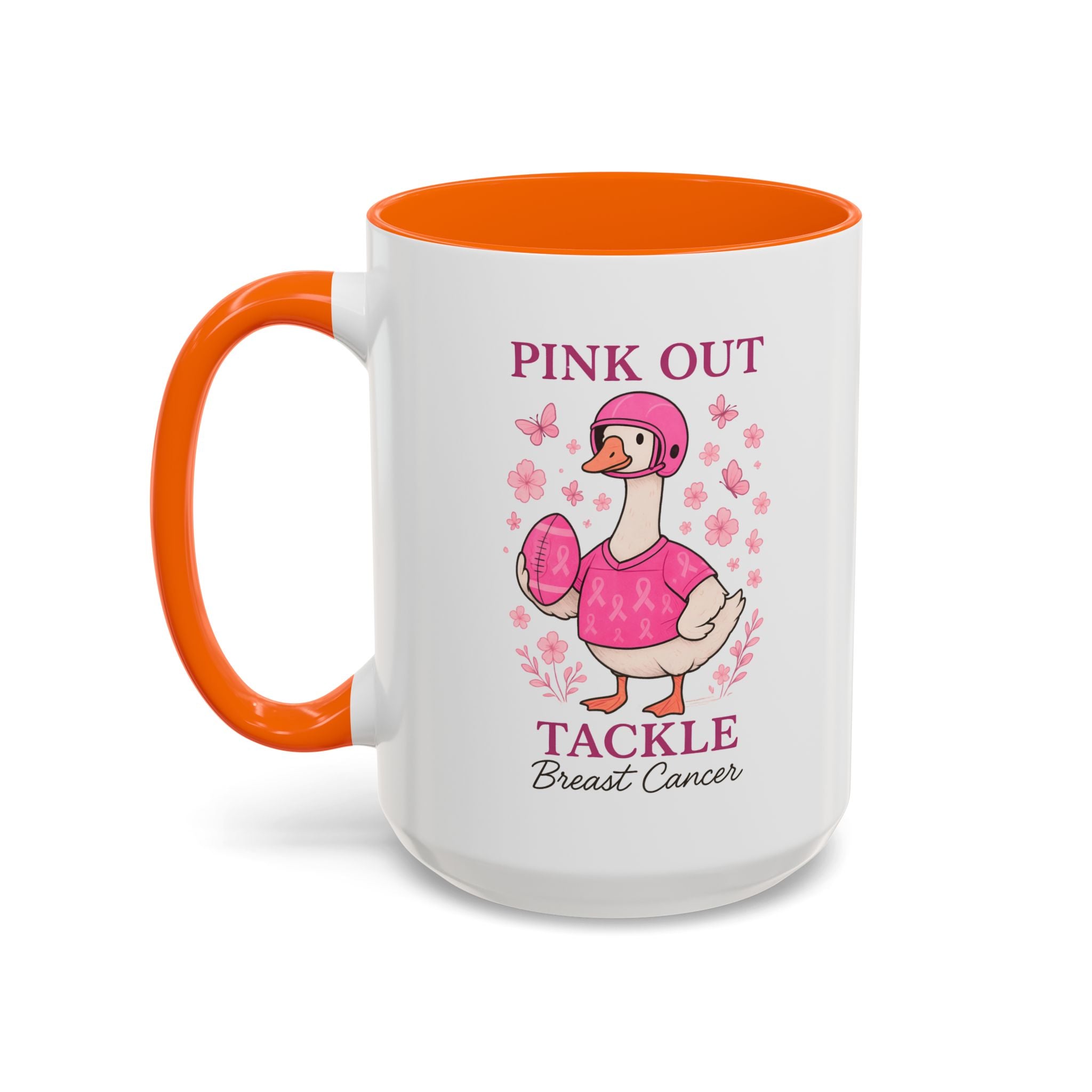Breast Cancer Awareness Coffee Mug, Pink Out Tackle Duck Design, Supportive Gift for Fighters & Survivors, Cheerful Office Decor, [...]