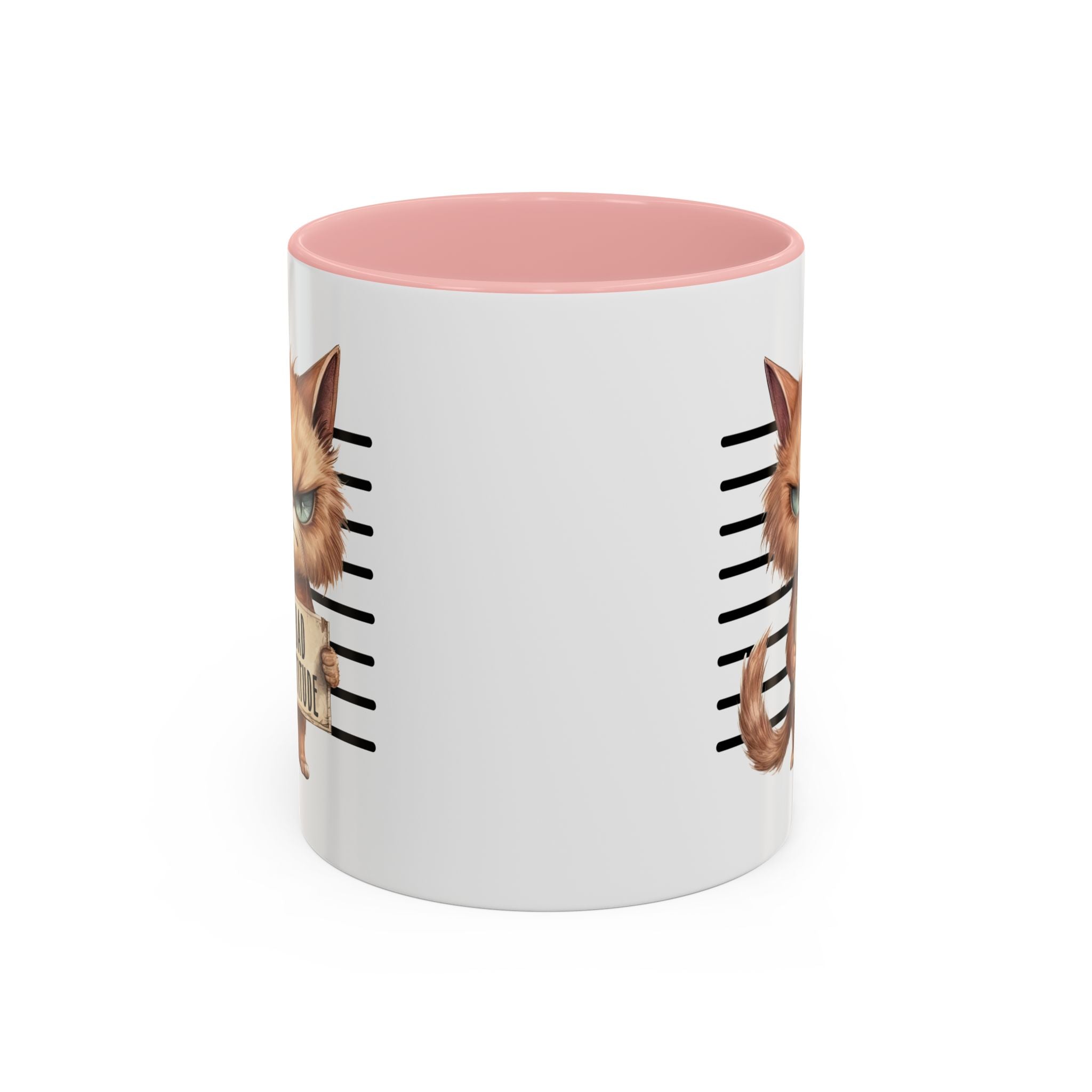 Funny cat bad attitude Accent Coffee Mug, 11oz animal lover gift