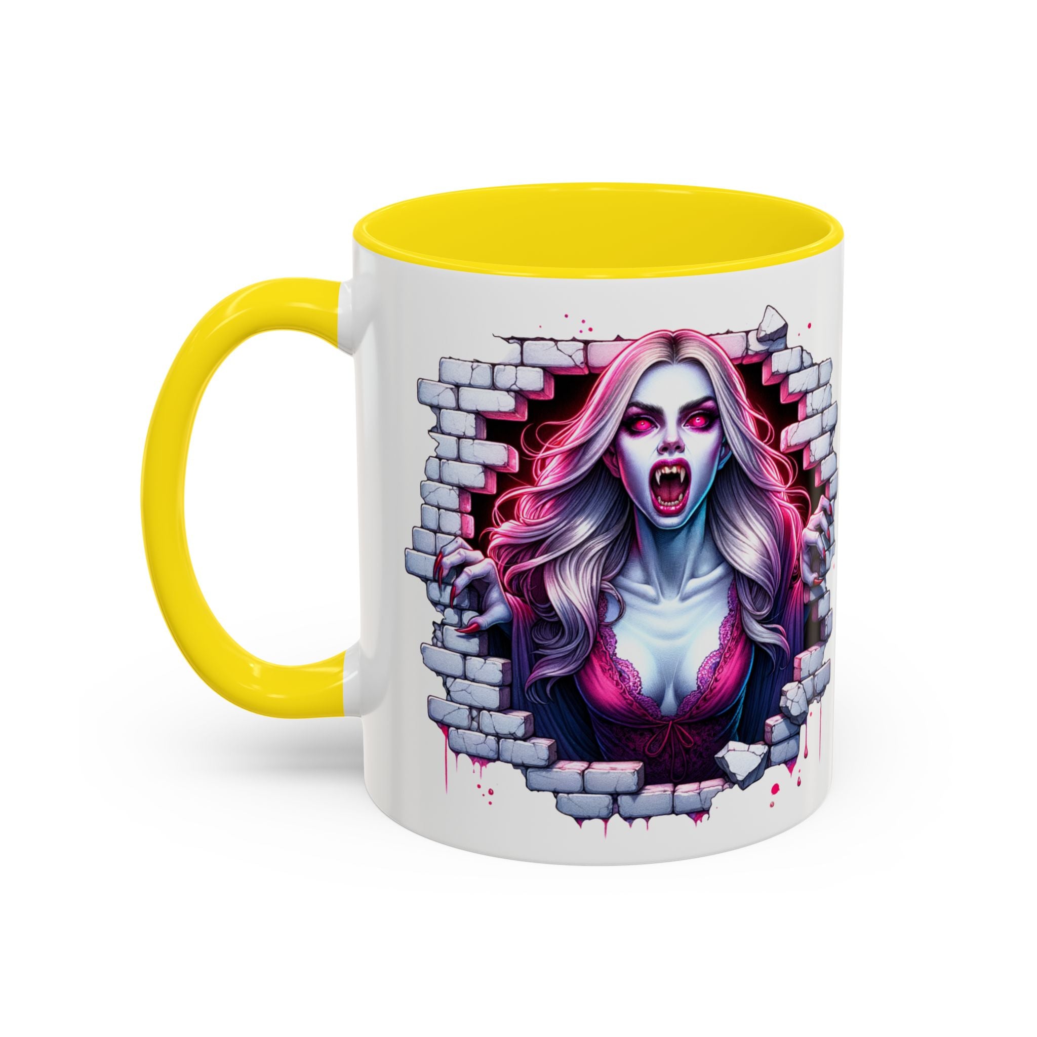 Vampire Wall Art Coffee Mug - Gothic,  Perfect Gift for Halloween, Unique Art Mug, Monster Mug, Fantasy Drinkware