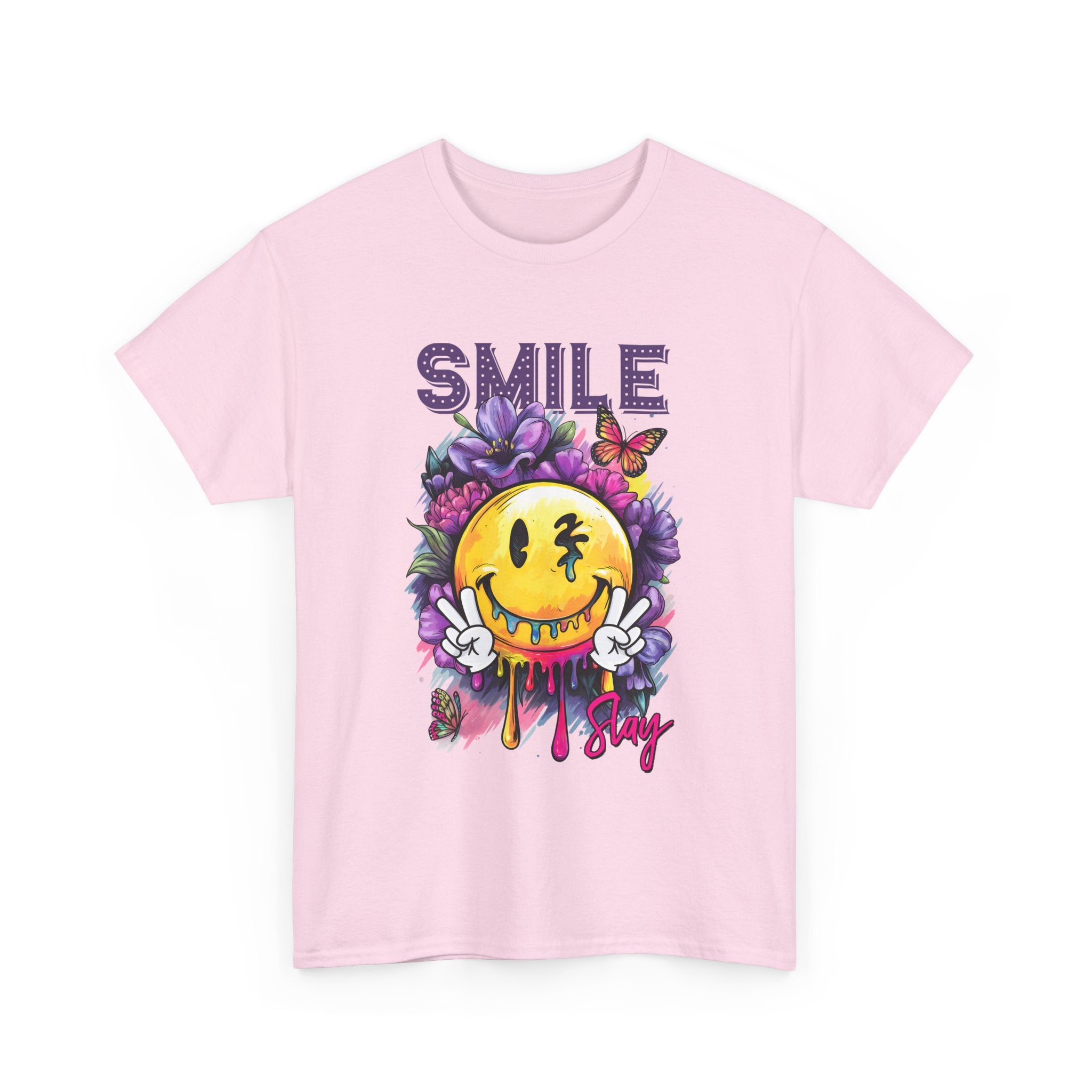 Smile Floral Graphic Tee unisex cotton tee gothic