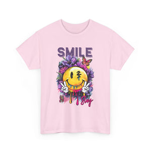 Smile Floral Graphic Tee unisex cotton tee gothic