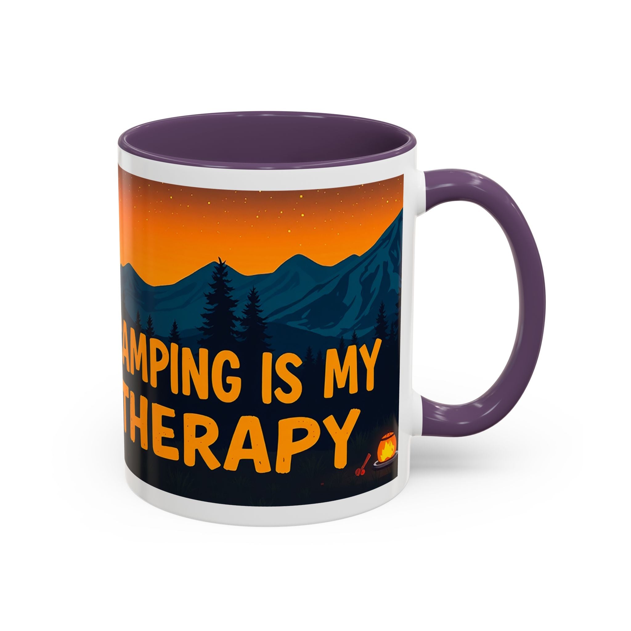 Camping Therapy Mug - Adventure Lover's Coffee Cup, Gift for Campers, Hiking Drinkware, Outdoorsy Coffee Mug, Nature Lover's Cup