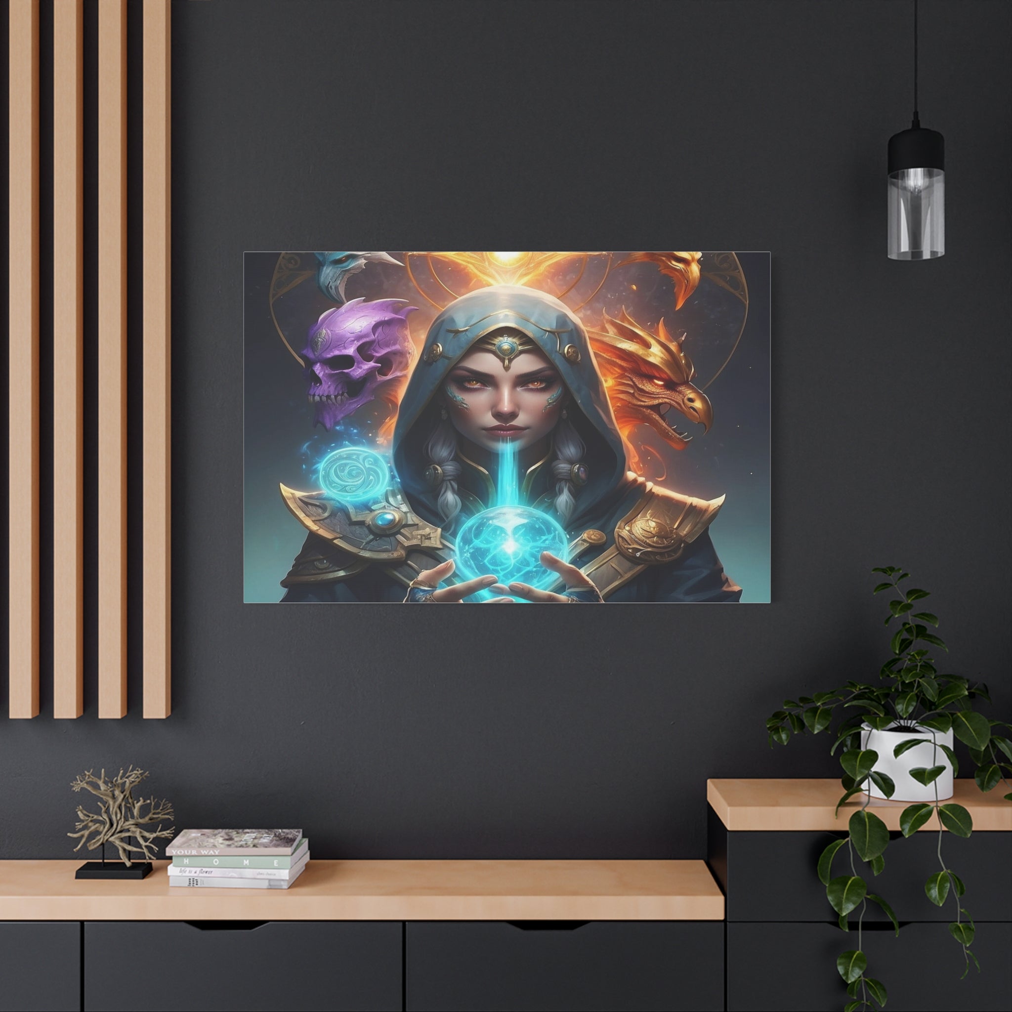 Mystical Sorceress Canvas Artwork - Fantasy Wall Decor