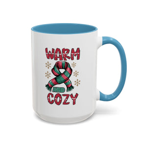 Warm & Cozy Holiday Accent Coffee Mug - Perfect for Winter Mornings, Christmas Gifts, Hot Beverage Lovers, Seasonal Decor, Cozy Vibes