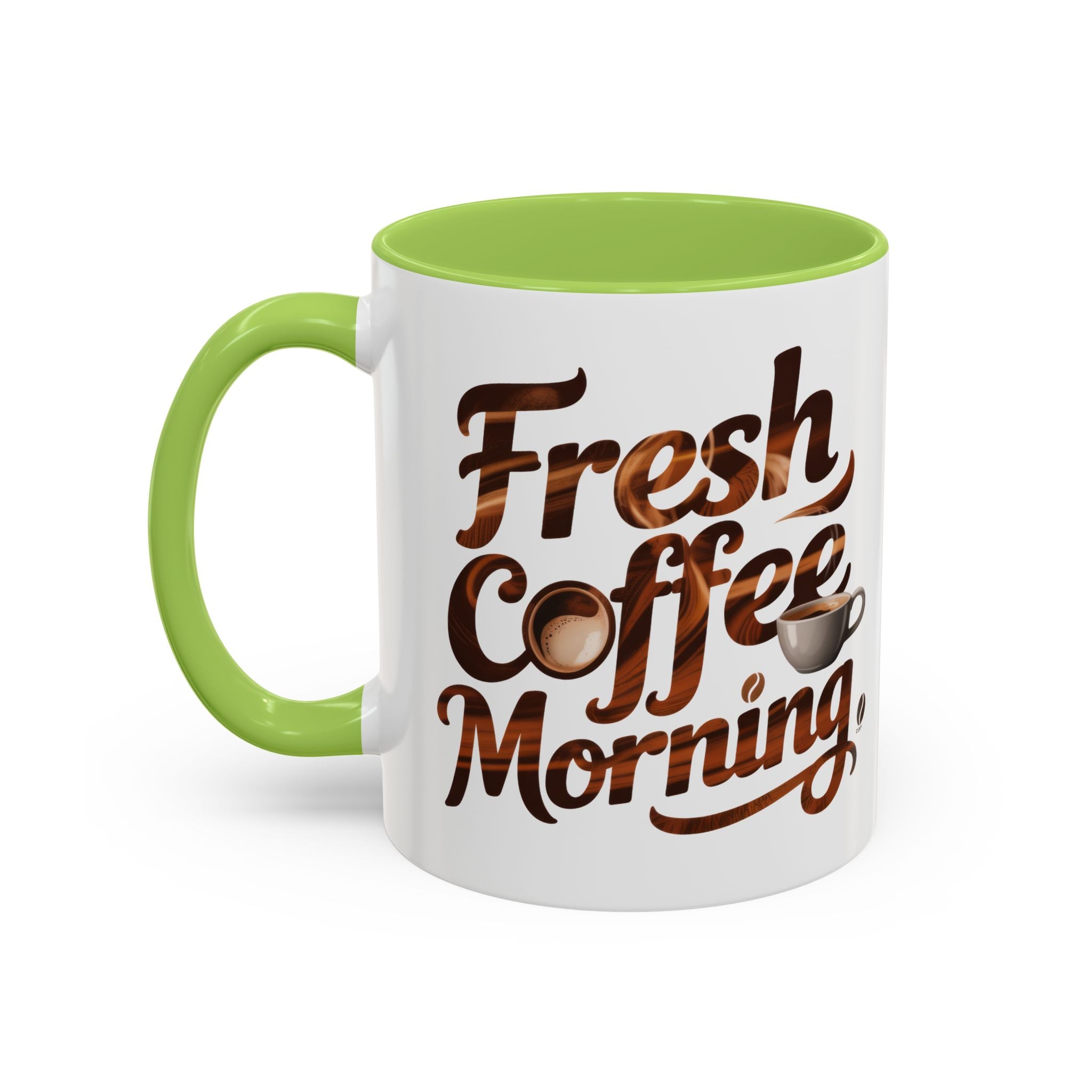 Morning Coffee Accent Mug - 'Fresh Coffee Morning' Design cup