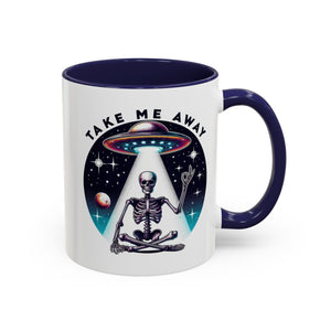 Galactic Skeleton Coffee Mug, Take Me Away Mug, Space-Themed Mug, Unique Gift for alien Lovers, Sci-Fi Cafe Mug