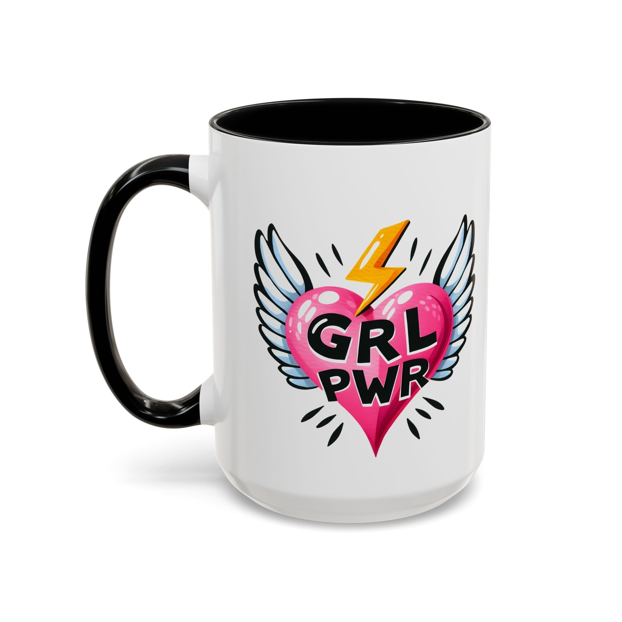 Empowering Heart Coffee Mug | Inspirational Gift for Women, GRL PWR Mug, Cute Kitchen Decor, Unique Friendship Gift, Motivational Coffee Cup