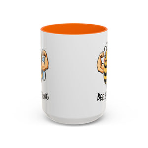 Bee Strong Accent Coffee Mug - Motivational Mug for Strength and mental health