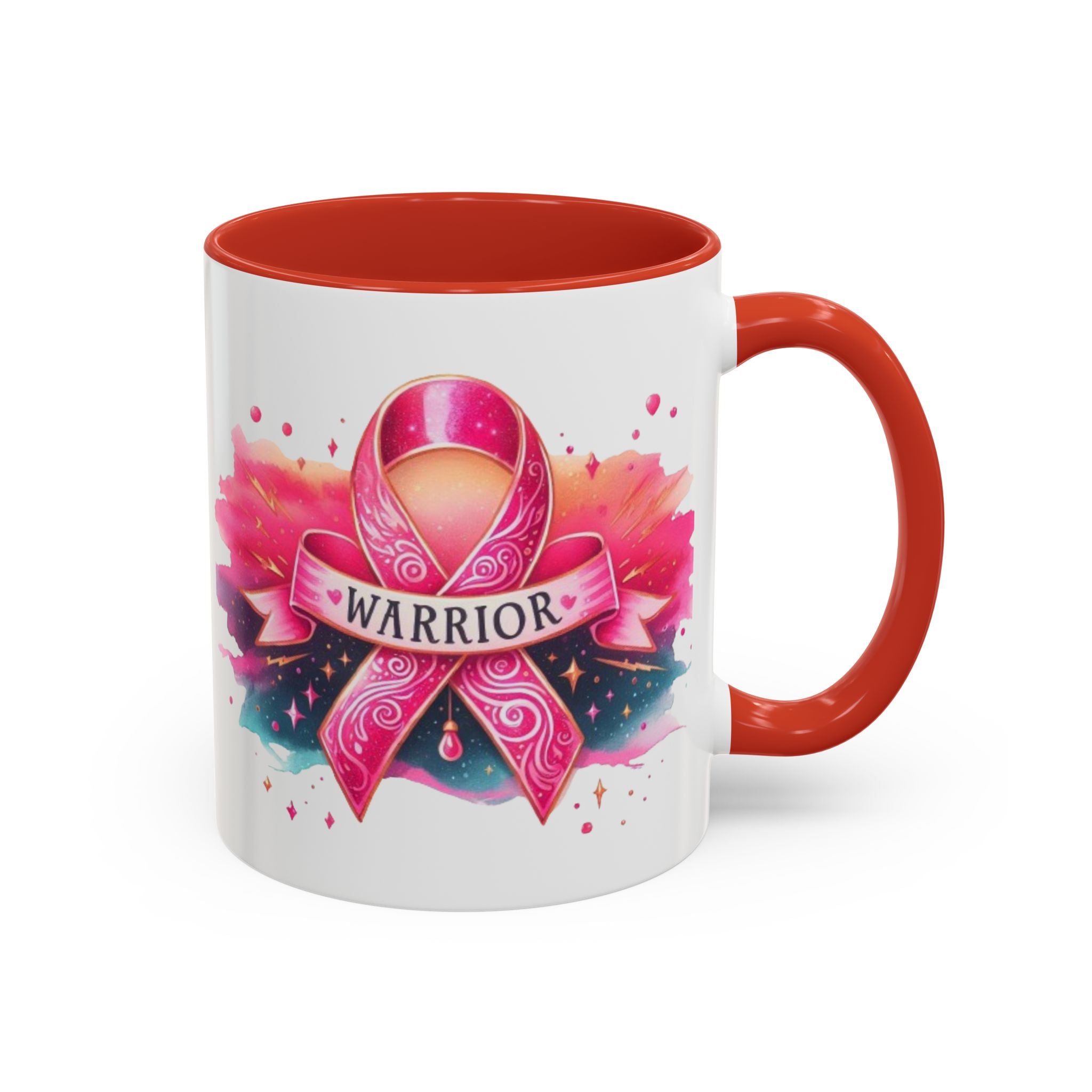 Pink Ribbon Warrior Coffee Mug, Support Breast Cancer Awareness Gift, Inspirational Mug, Cancer Survivor Merchandise, 11oz 15oz Mug