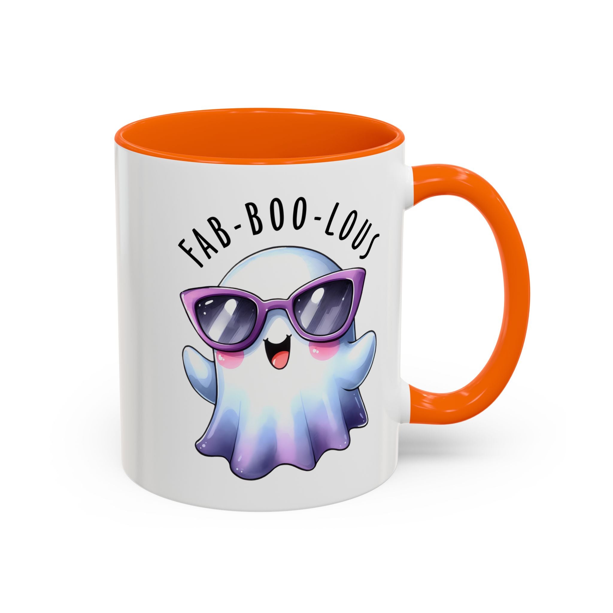 Fab-Boo-Lous Ghost Coffee Mug | Cute Halloween Mug, Fun Gift for Ghost Lovers, Spooky Seasonal Decor, Adorable Tea Cup