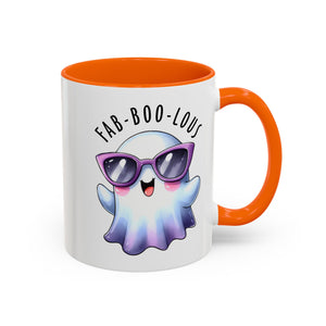 Fab-Boo-Lous Ghost Coffee Mug | Cute Halloween Mug, Fun Gift for Ghost Lovers, Spooky Seasonal Decor, Adorable Tea Cup