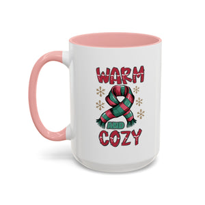 Warm & Cozy Holiday Accent Coffee Mug - Perfect for Winter Mornings, Christmas Gifts, Hot Beverage Lovers, Seasonal Decor, Cozy Vibes