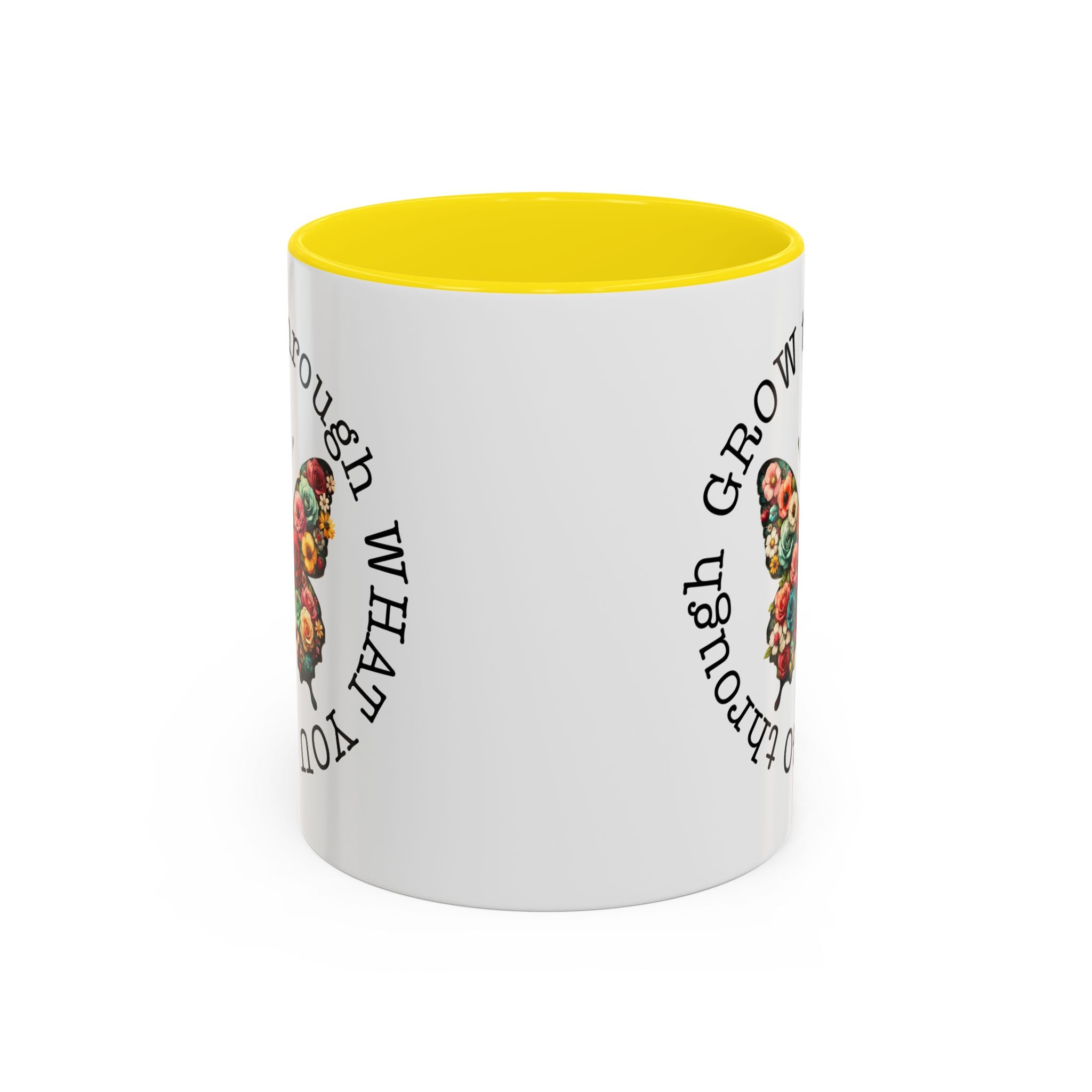 Inspirational Butterfly Coffee Mug  Grow Through What You Go Through positive vibe