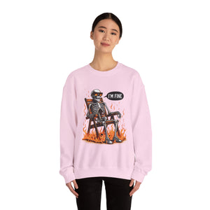 Chill Vibes Skeleton Sweatshirt, Unisex Crewneck, Perfect for Halloween, Casual Wear, Gift for Friends, Cozy Lounge Wear