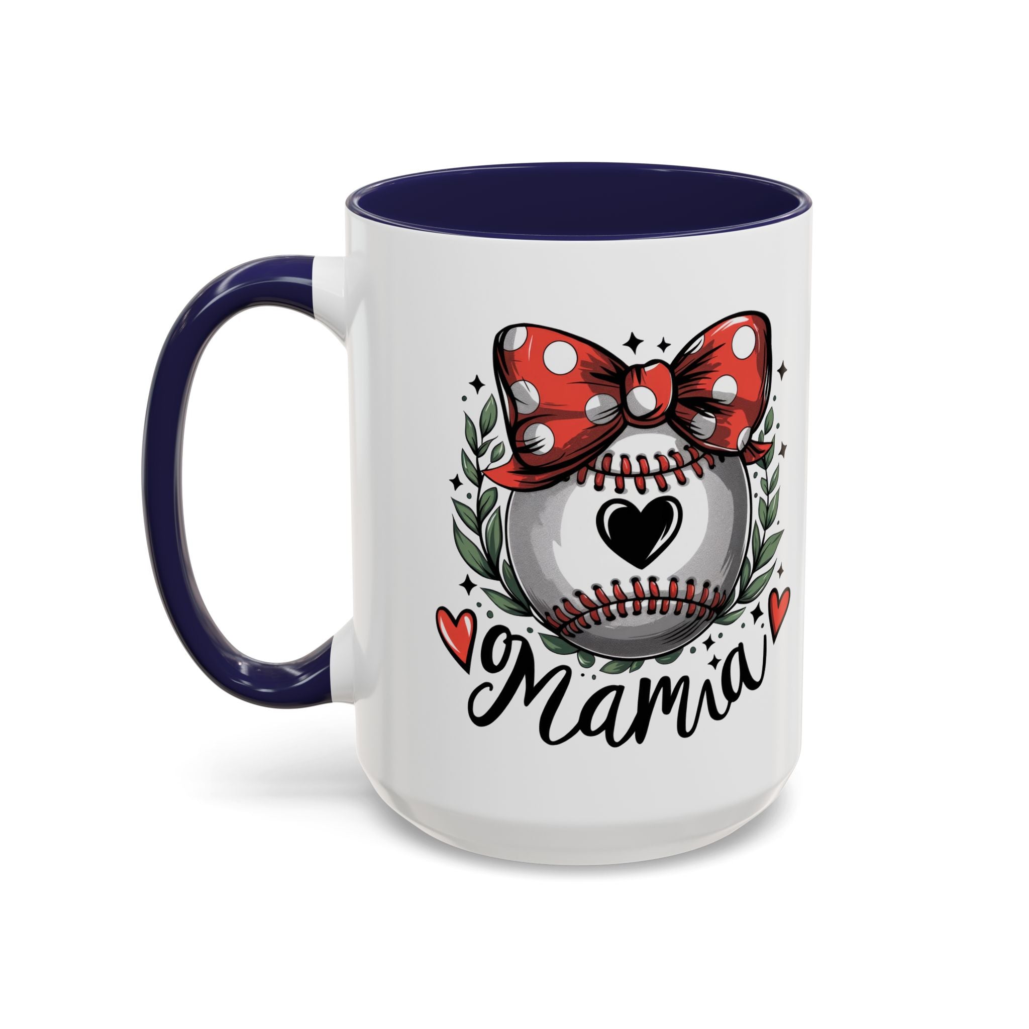 Mama's Accent Coffee Mug | Baseball & Heart Design | Gift for Mom, Mother's Day, Birthday, Coffee Lovers, Baseball Fans