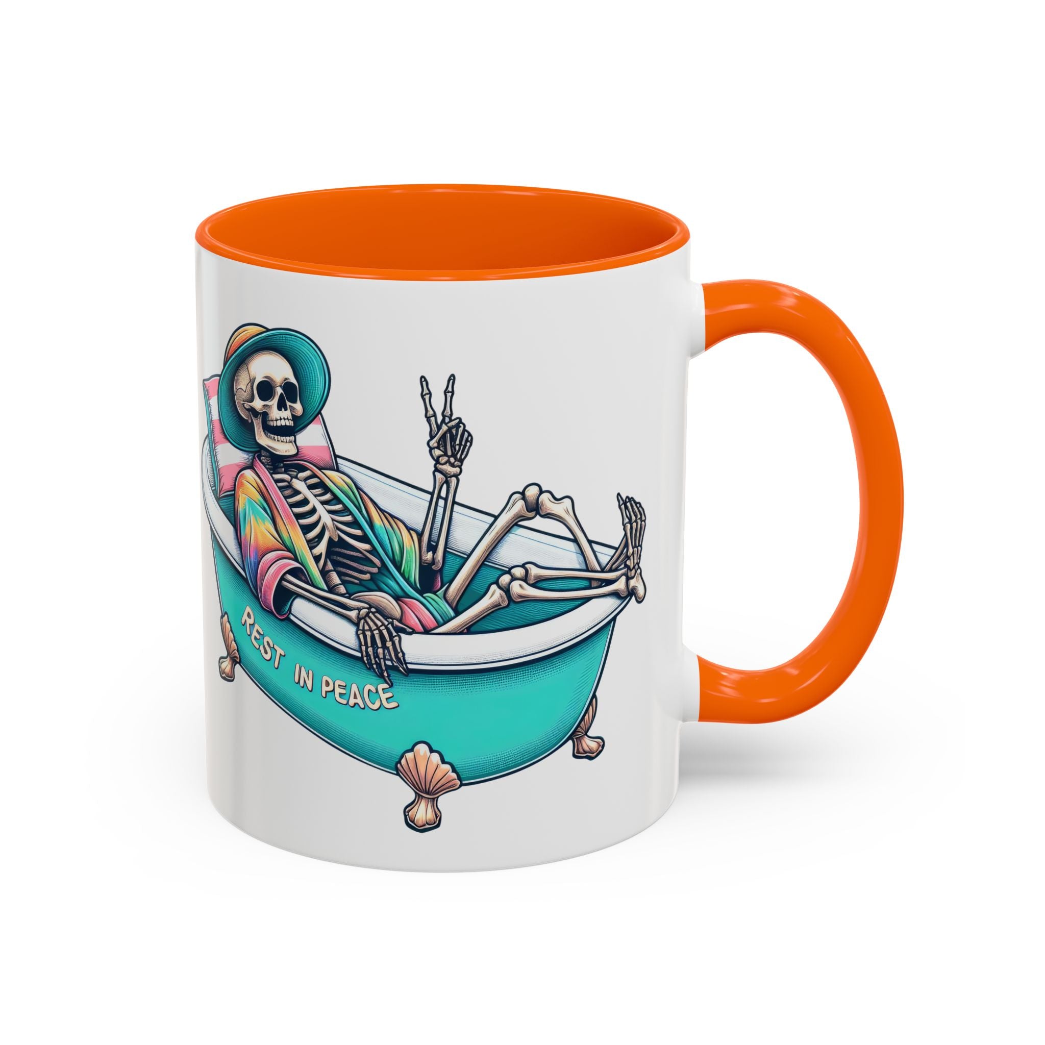 Rest in Peace Skeleton Coffee Mug - Fun Halloween Gift, Unique Home Decor, Hilarious Office Cup, Quirky Birthday Present, Spooky