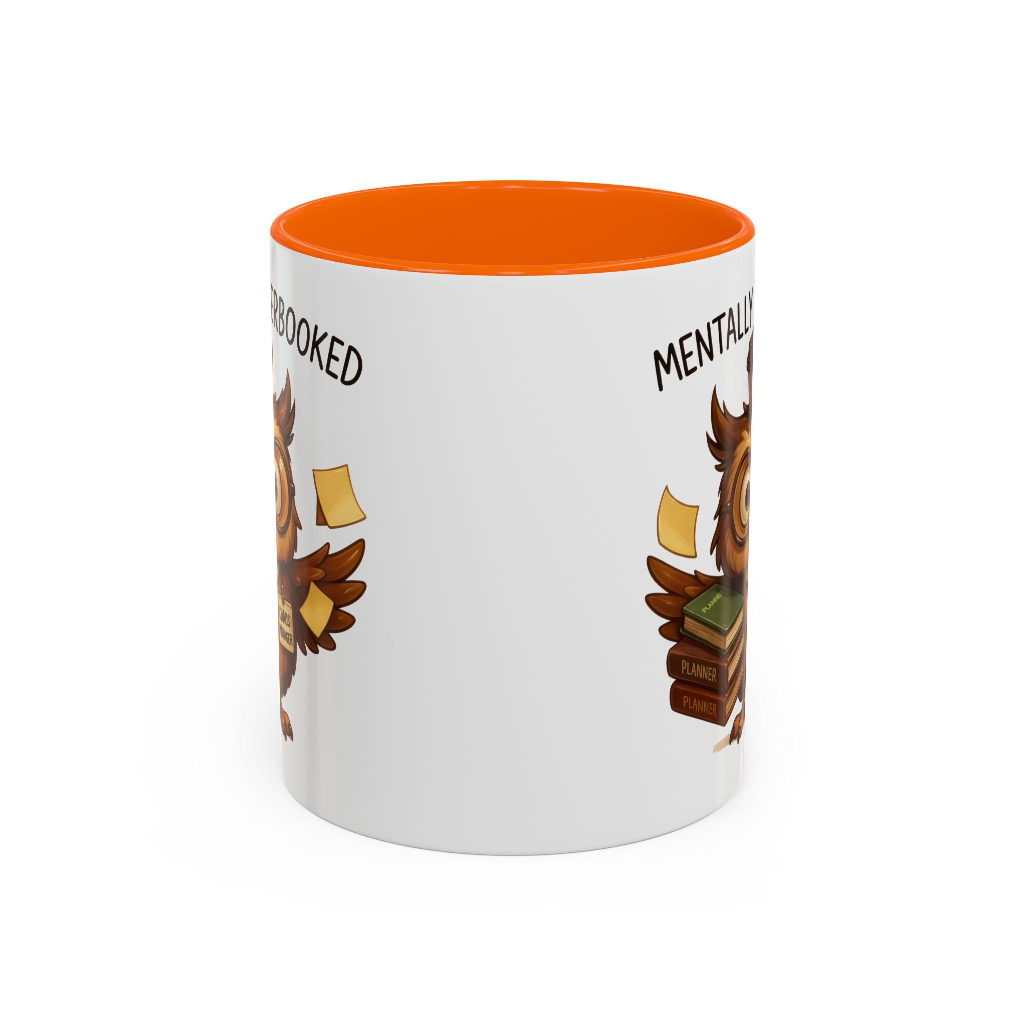 Cute Owl Coffee Mug | Mentally Overbooked Mug | Gifts for Book Lovers, Teacher Gifts, Office Decor, Funny Coffee Cup