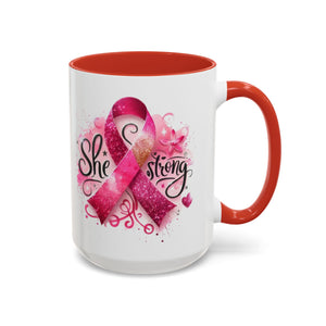 Empowering Pink Ribbon Coffee Mug - Gift for Survivors, Breast Cancer Awareness, Motivational Mug, Inspirational Drinkware, Self-Care Gift