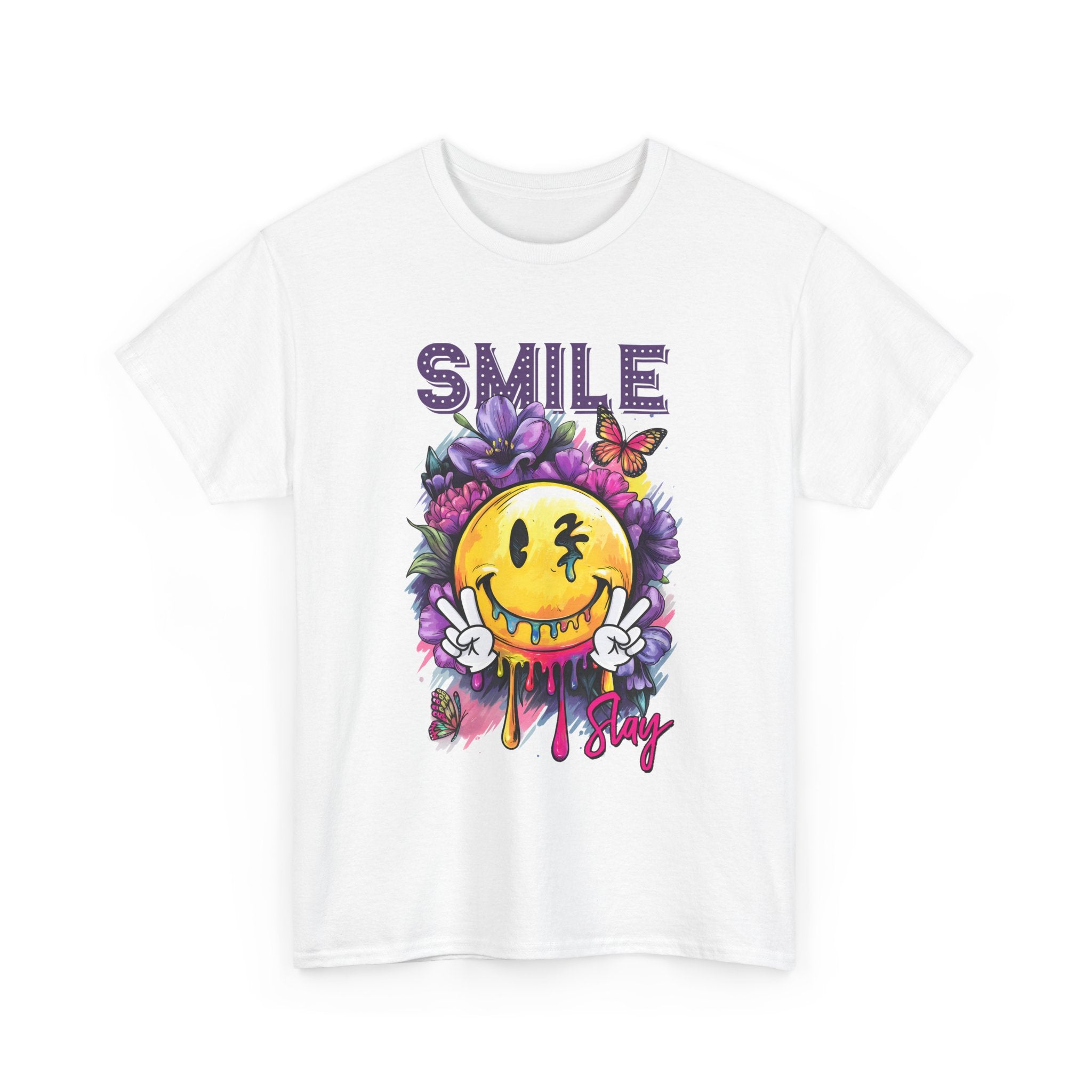 Smile Floral Graphic Tee unisex cotton tee gothic