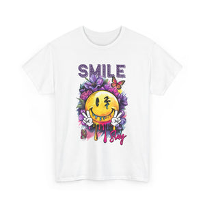 Smile Floral Graphic Tee unisex cotton tee gothic