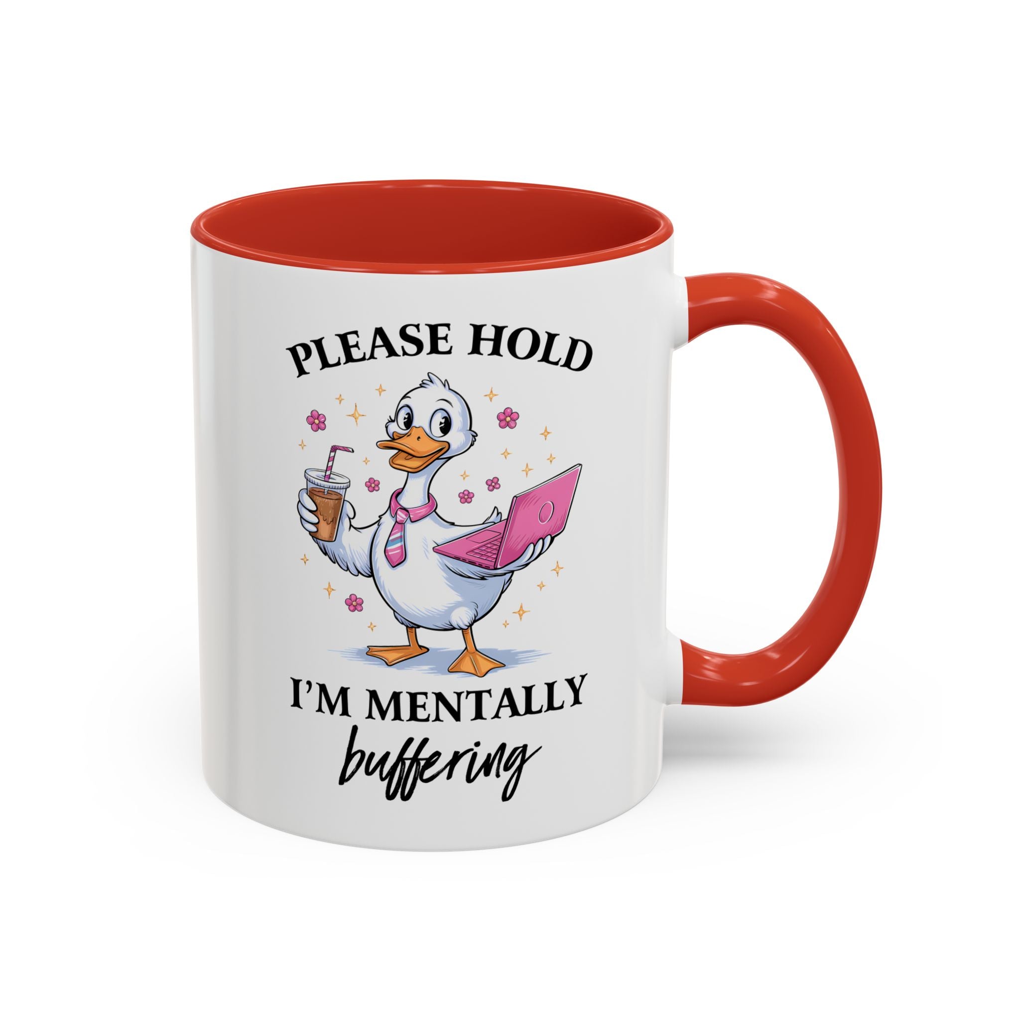 Funny Mental Health Coffee Mug - Please Hold I'm Mentally Buffering