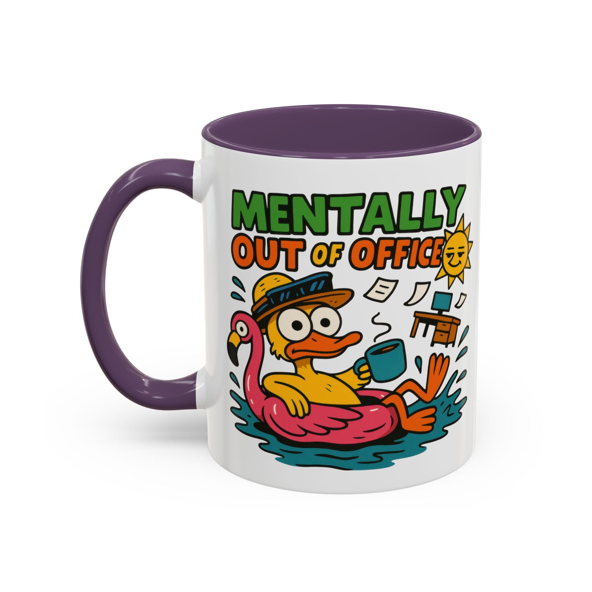 Fun Summer Coffee Mug, Quirky Gift for Beach Lovers, Office Humor Mug, Relaxation, Vacation, Cute Animal Design
