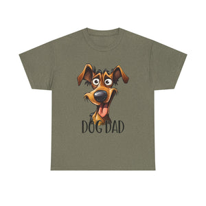 Dog Dad Unisex Heavy Cotton Tee, Pet Lover Gift, Fun Shirt for Father’s Day, Dog Owner Humor Tee, Great for Birthdays, Casual Wear