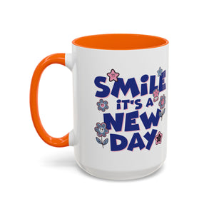 Inspirational Flower Design Coffee Mug - "Smile It's a New Day" - Perfect Gift for Coffee Lovers