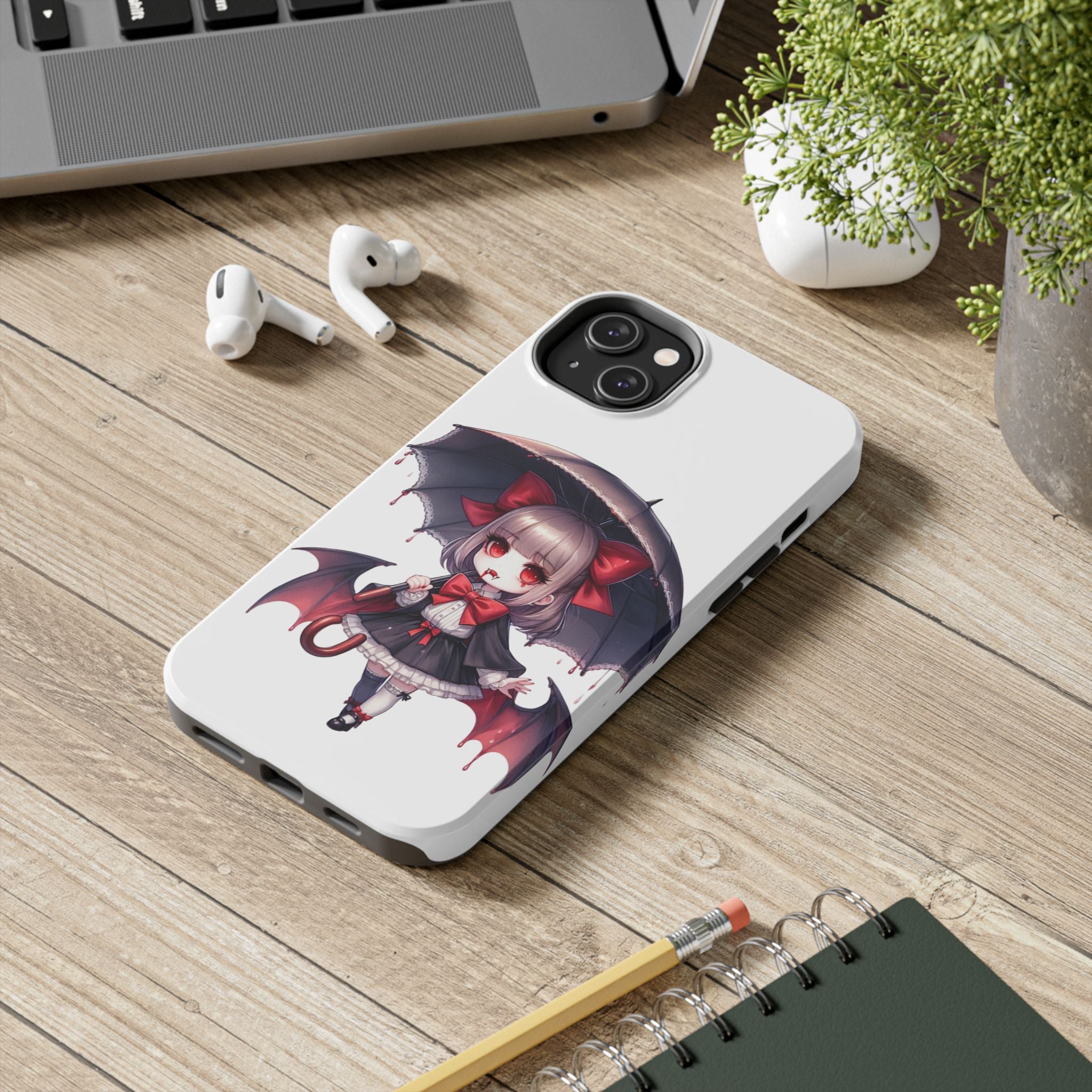 vampire girl horror art Tough Phone Cases