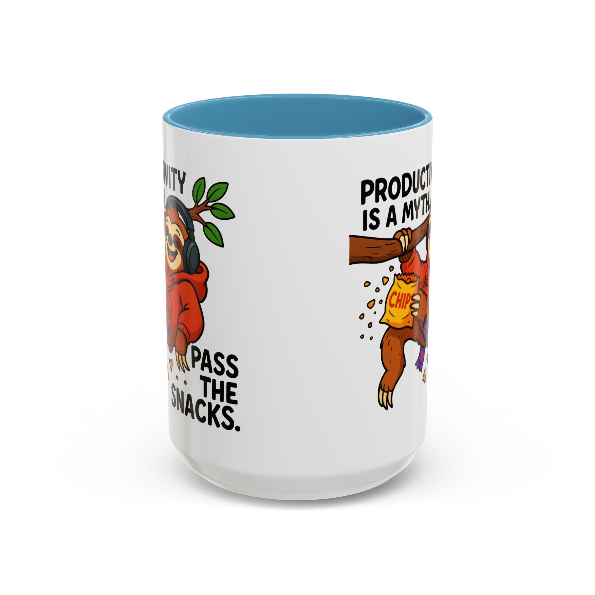 Funny Sloth Coffee Mug, Humor Mug Gift, Productivity Myth Mug, Cute Sloth Cup, Quirky Office Mug