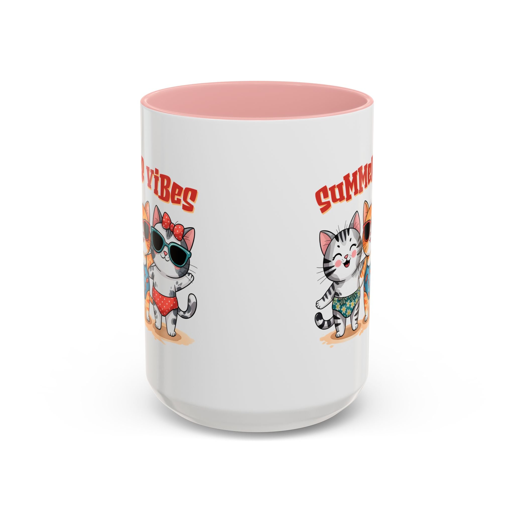 Summer Vibes Cat Coffee Mug - Fun Accent Mug for Cat Lovers