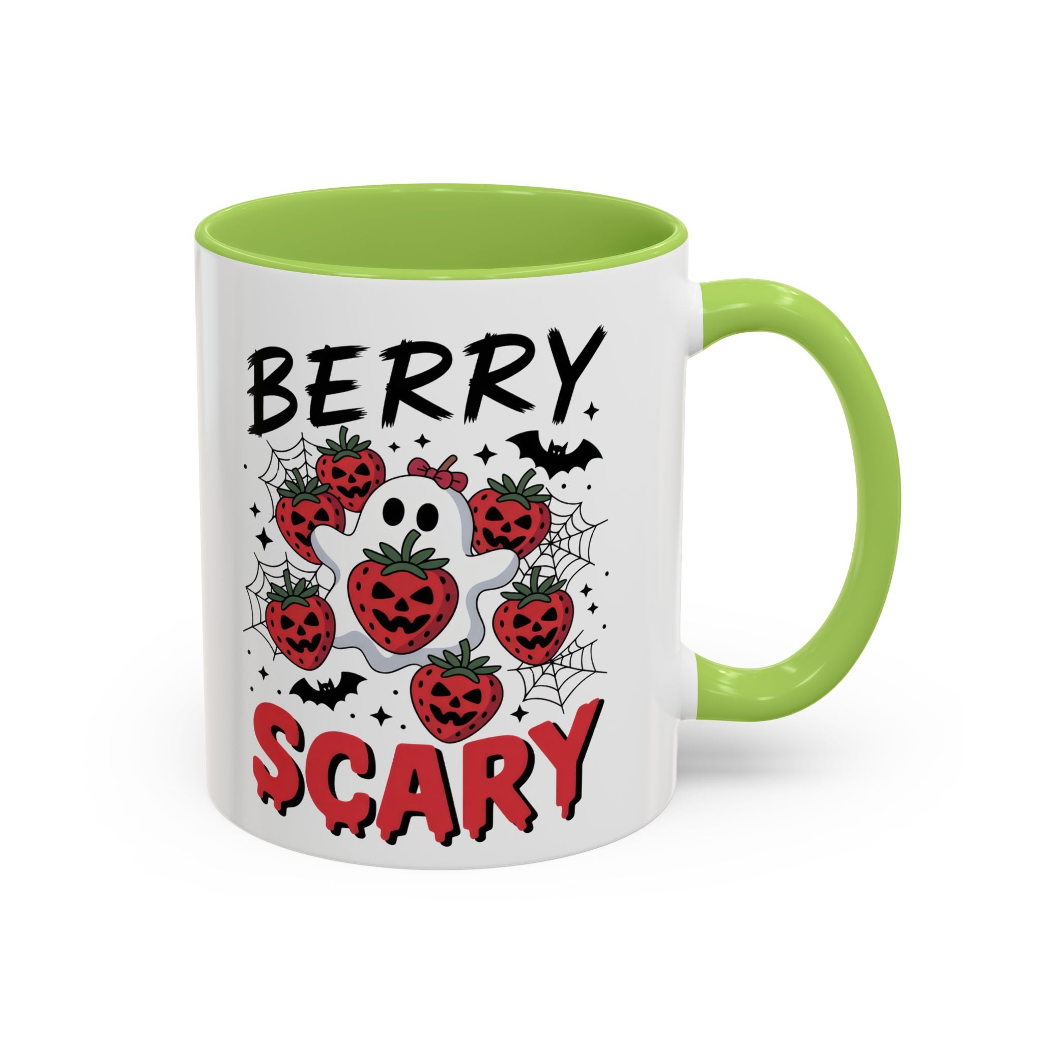 Berry Scary Coffee Mug — Halloween Ghost & Jack‑o'-Lantern Strawberries (11/15 oz)